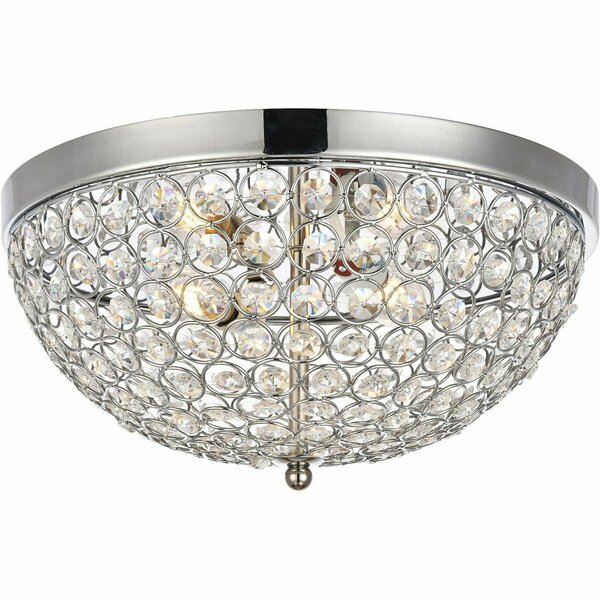 Lighting Business 6.3 x 13.5 in. Taye 3 Light Chrome Flush Mount LI2952149